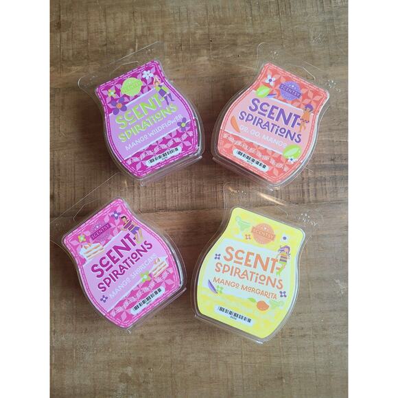 Scentsy Scent-Spirations Wax Bars Mango Margarita Wildflower Shortcake Lot (4) - Picture 3 of 3